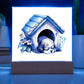 Dog Sleeping (Watercolor) 10 - Square Acrylic Plaque