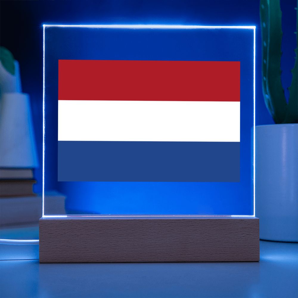 Dutch Flag - Square Acrylic Plaque