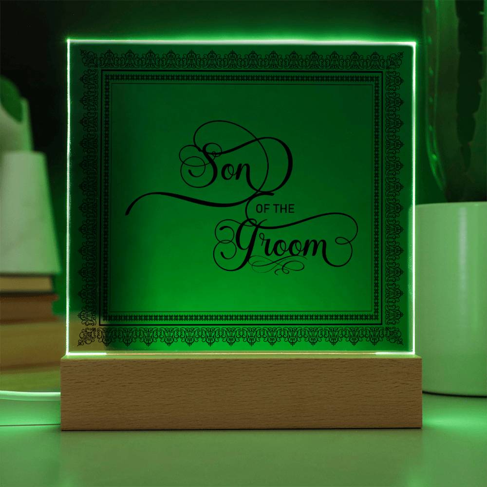Son of the Groom (Black) - Square Acrylic Plaque