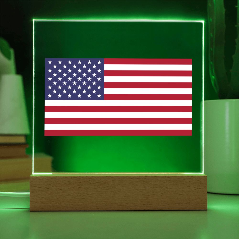 American Flag - Square Acrylic Plaque