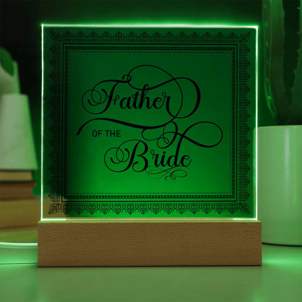 Father of the Bride (Black) - Square Acrylic Plaque