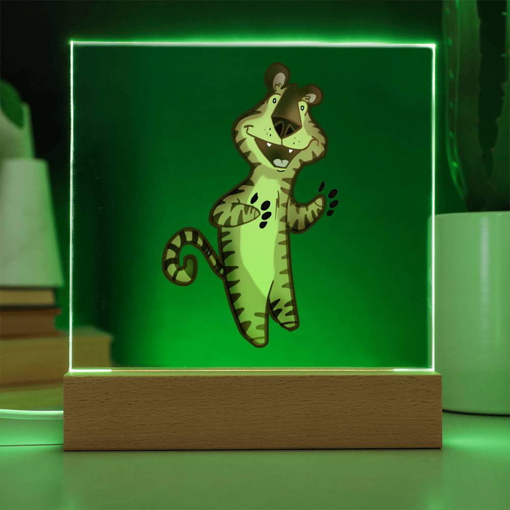 Tiger 03 - LED Night Light Square Acrylic Plaque