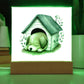 Dog Sleeping (Watercolor) 01 - Square Acrylic Plaque
