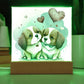 Cute Dogs In Love (Watercolor) 07 - Square Acrylic Plaque