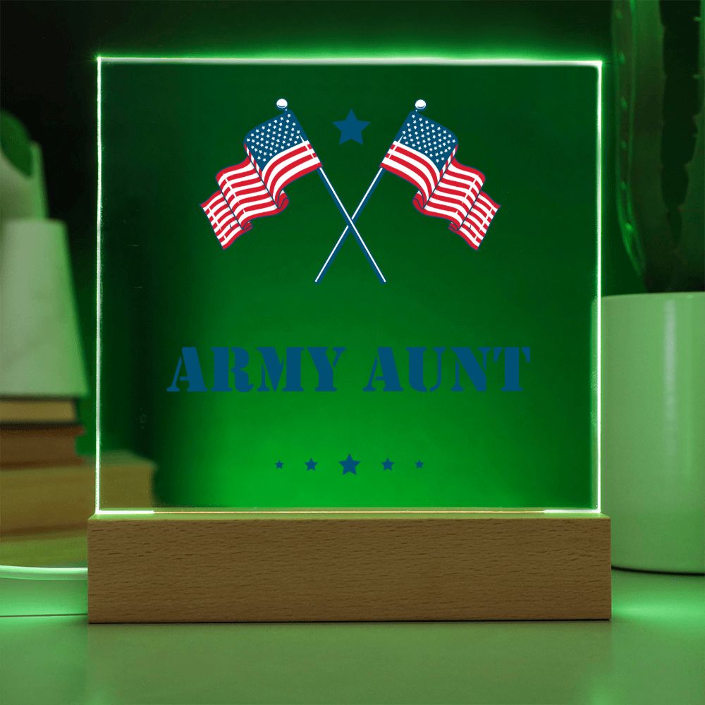 Army Aunt - Square Acrylic Plaque