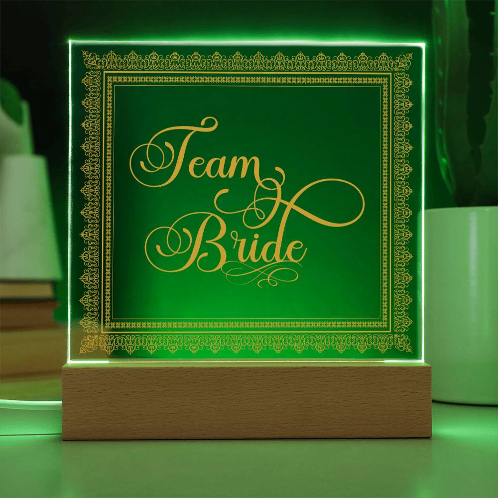 Team Bride (Gold) - Square Acrylic Plaque