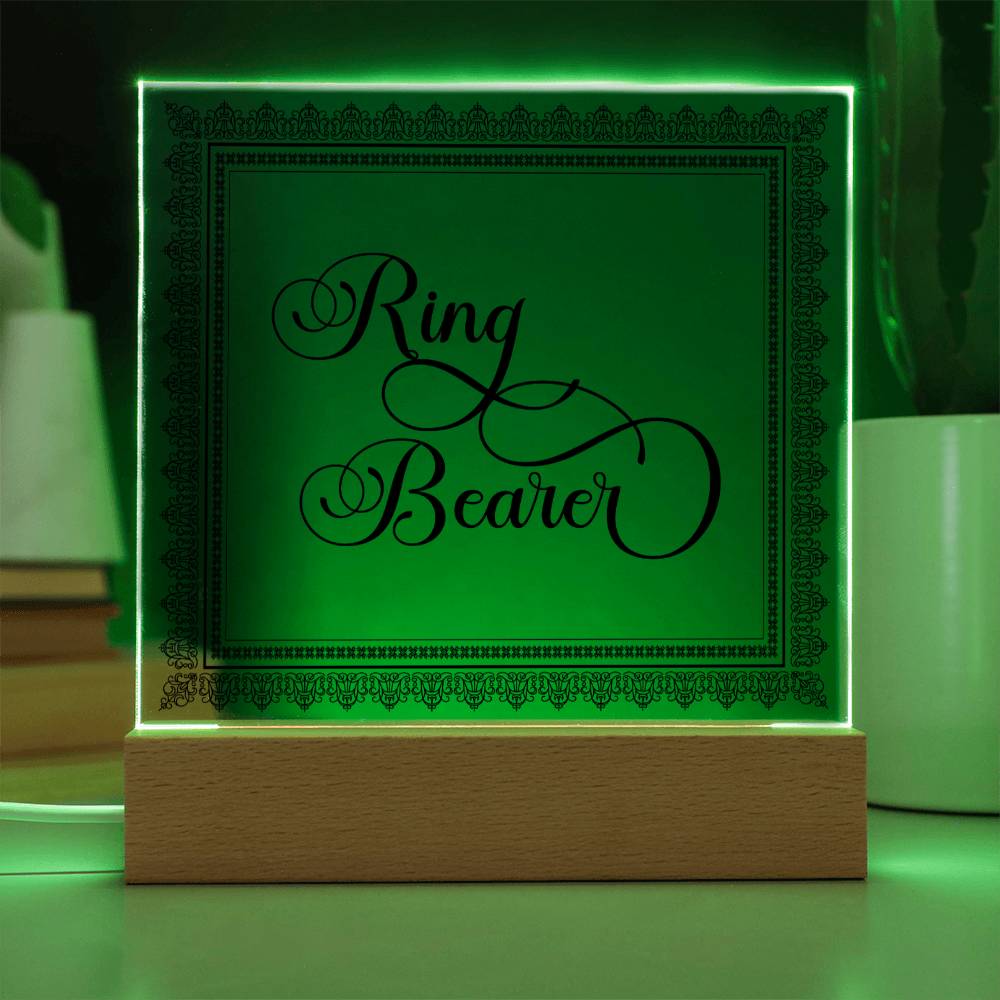 Ring Bearer (Black) - Square Acrylic Plaque