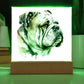 Bulldog (Watercolor) 05 - Square Acrylic Plaque