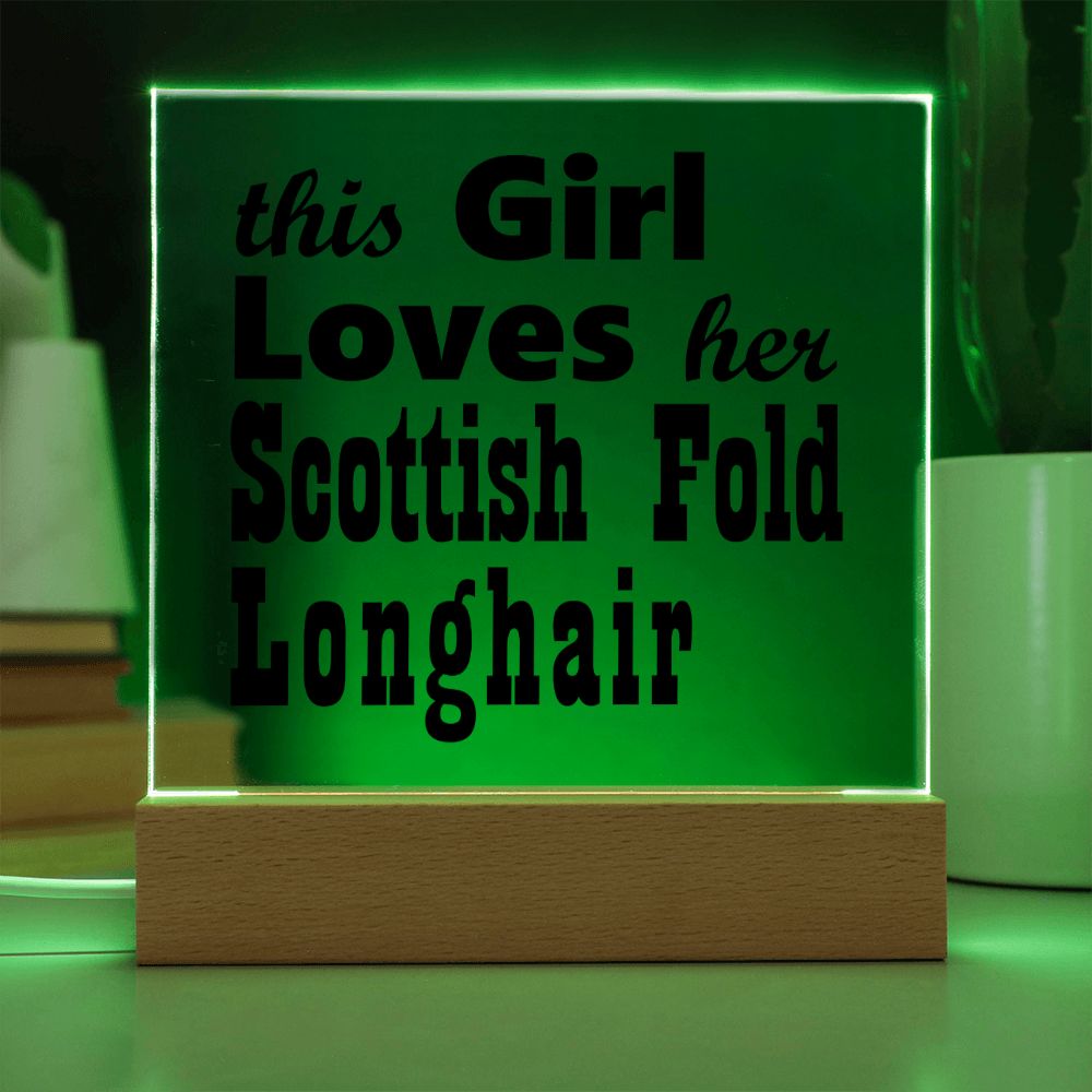 Scottish Fold Longhair - Square Acrylic Plaque