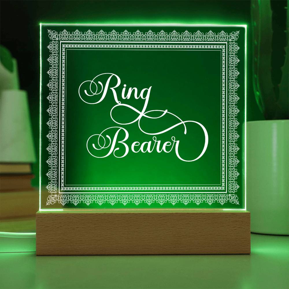 Ring Bearer (White) - Square Acrylic Plaque