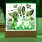 Cute Dogs In Love (Watercolor) 11 - Square Acrylic Plaque