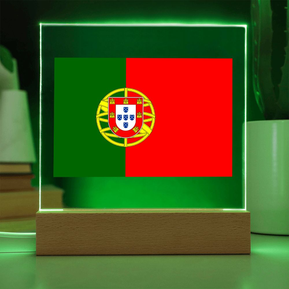Portuguese Flag - Square Acrylic Plaque