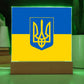 Tryzub And Flag Of Ukraine - Square Acrylic Plaque