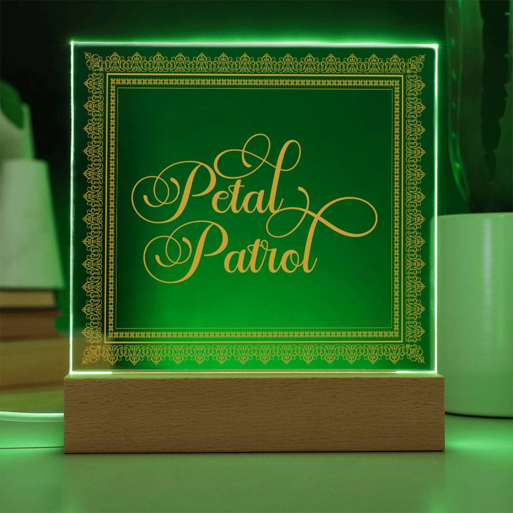 Petal Patrol (Gold) - Square Acrylic Plaque