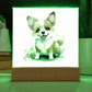 Corgi (Watercolor) 04 - Square Acrylic Plaque