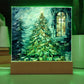 Christmas Stained Glass Design 008 - Square Acrylic Plaque
