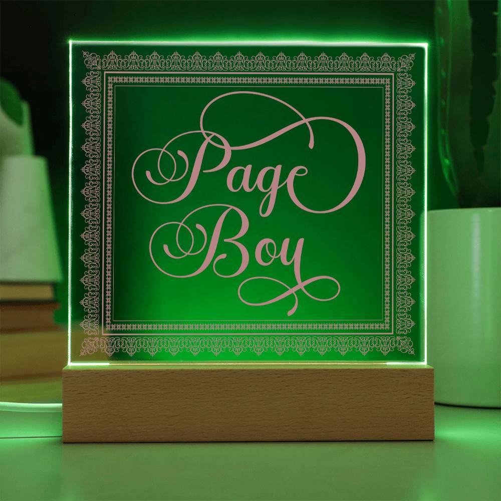 Page Boy (Rose) - Square Acrylic Plaque