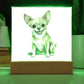 Chihuahua (Watercolor) 05 - Square Acrylic Plaque