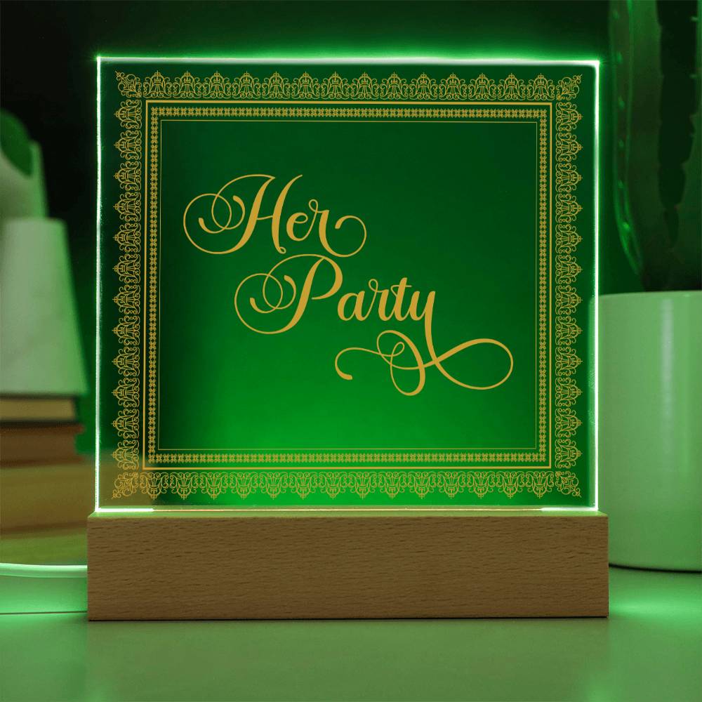Her Party (Gold) - Square Acrylic Plaque
