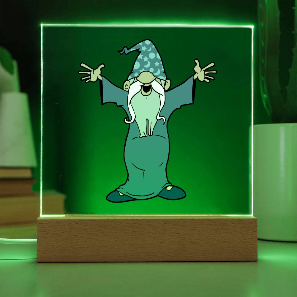 Wizard 01 - LED Night Light Square Acrylic Plaque