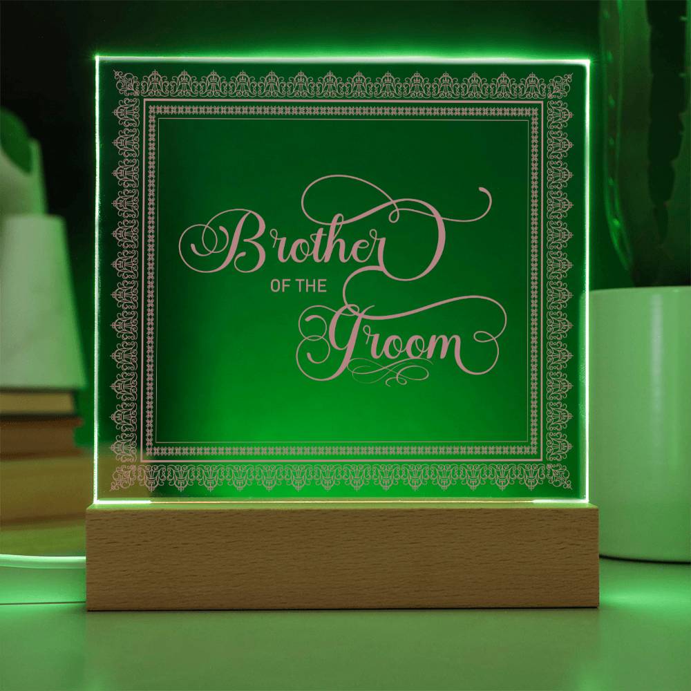 Brother of the Groom (Rose) - Square Acrylic Plaque