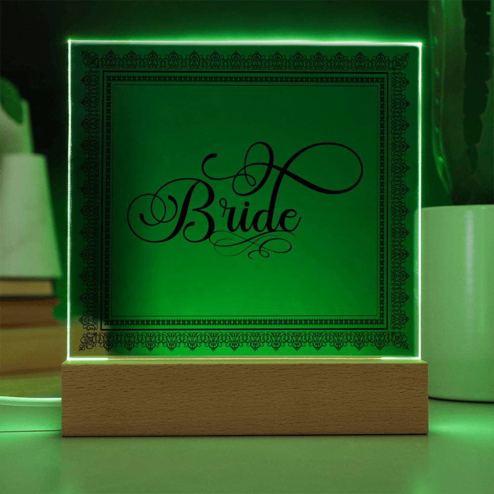 Bride (Black) - Square Acrylic Plaque