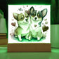 Cute Dogs In Love (Watercolor) 12 - Square Acrylic Plaque