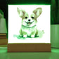 Corgi (Watercolor) 03 - Square Acrylic Plaque