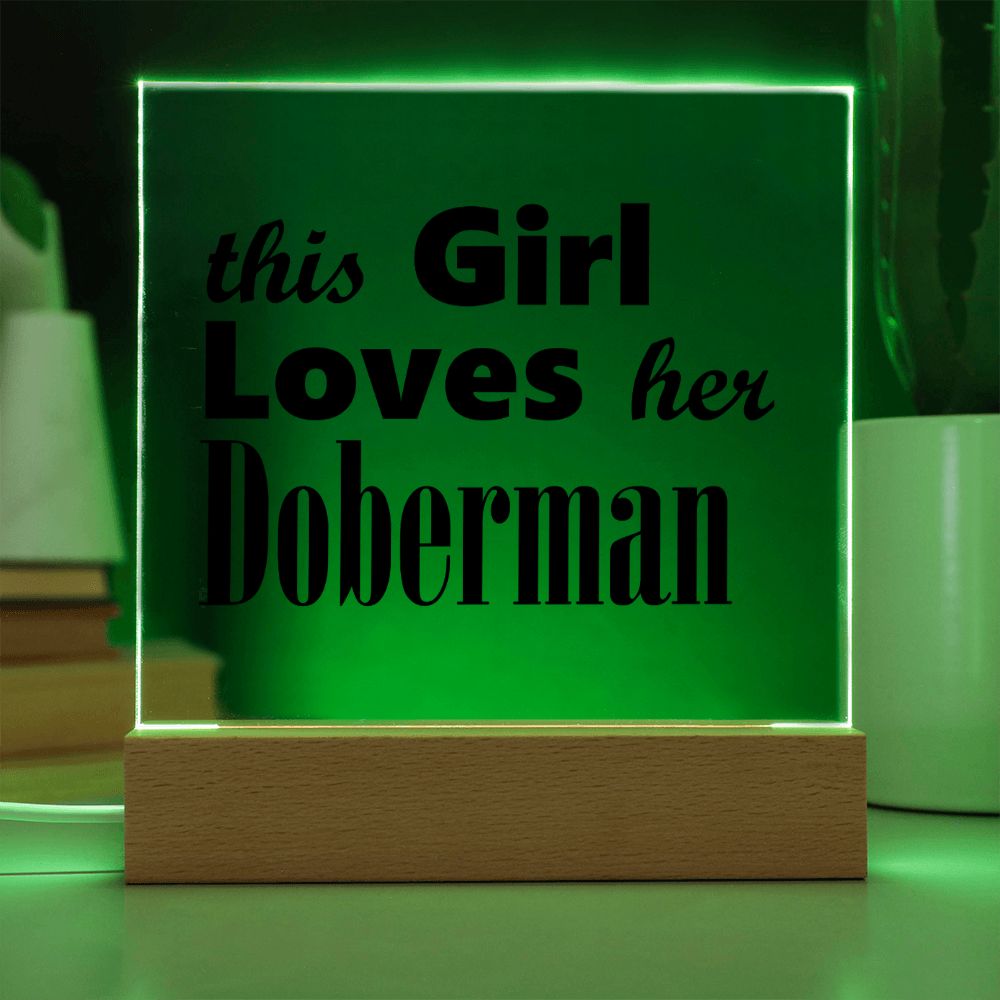 Doberman - Square Acrylic Plaque