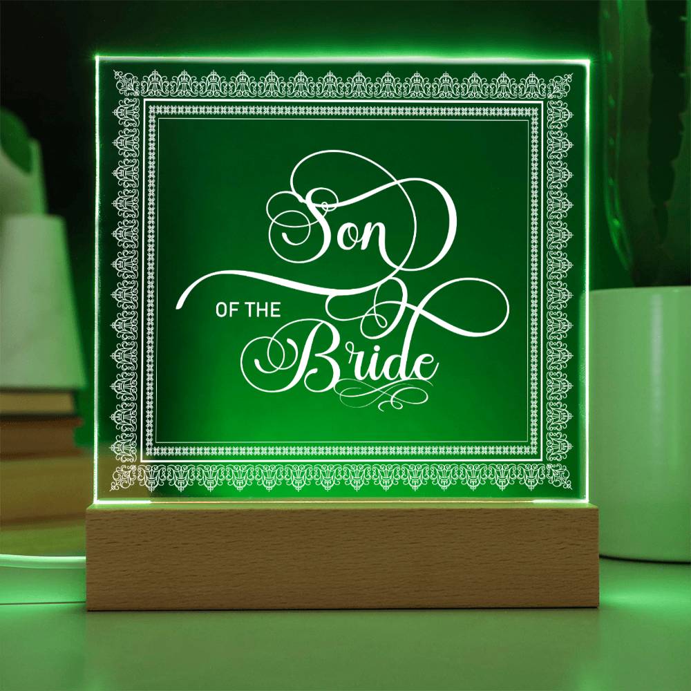 Son of the Bride (White) - Square Acrylic Plaque