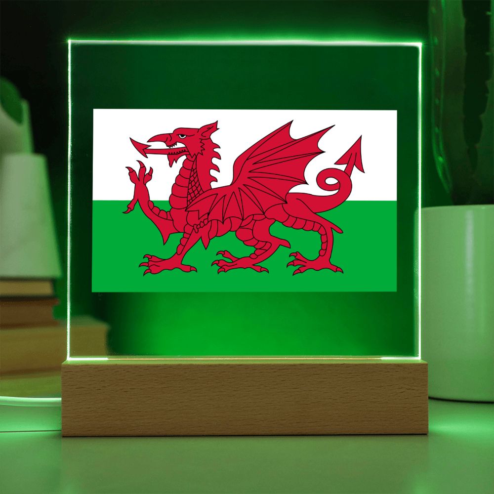 Welsh Flag - Square Acrylic Plaque