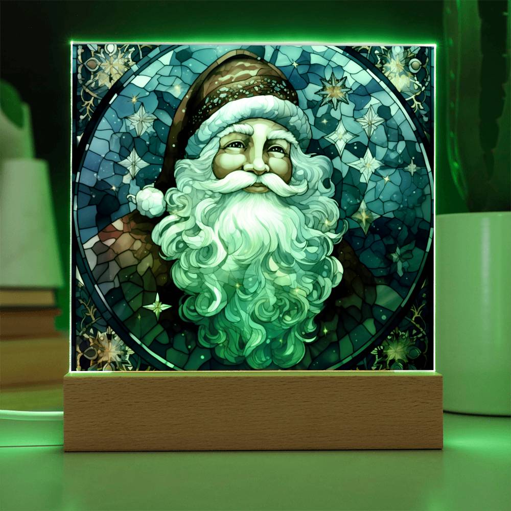 Christmas Stained Glass Design 007 - Square Acrylic Plaque