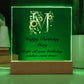 Happy Birthday Mary (Sunflowers) - Square Acrylic Plaque With USB Corded LED Base