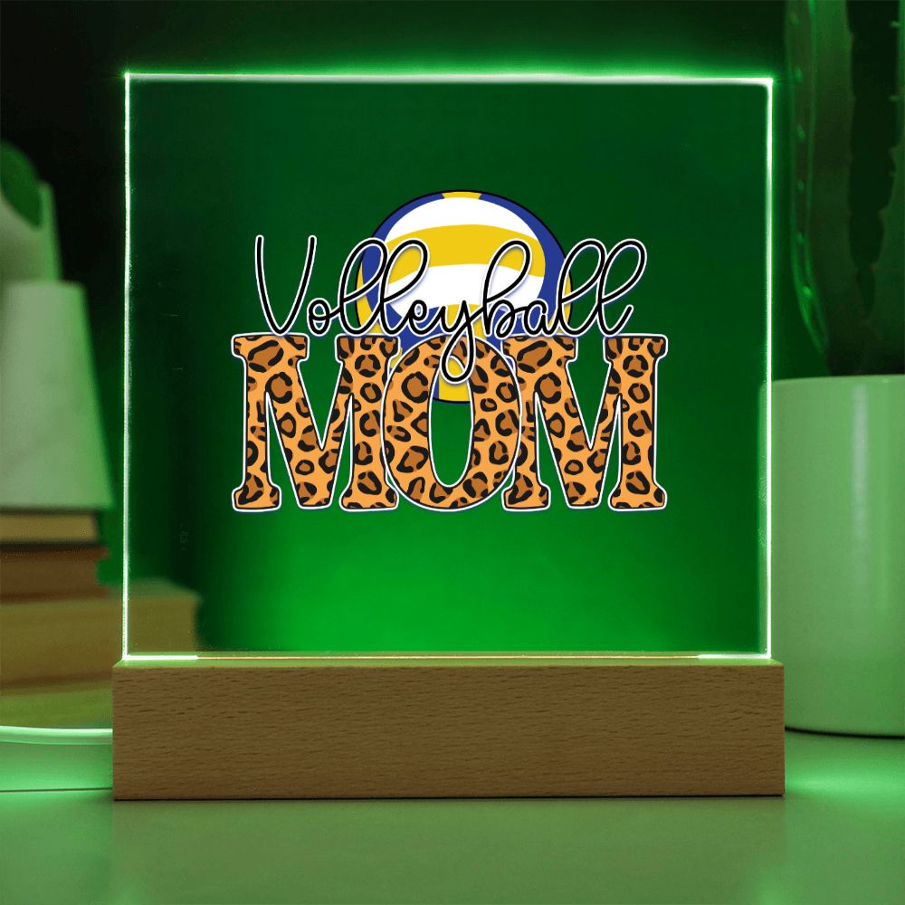 Volleyball Mom v2 - Square Acrylic Plaque