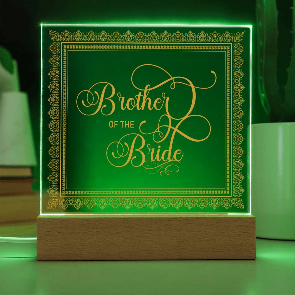 Brother of the Bride (Gold) - Square Acrylic Plaque