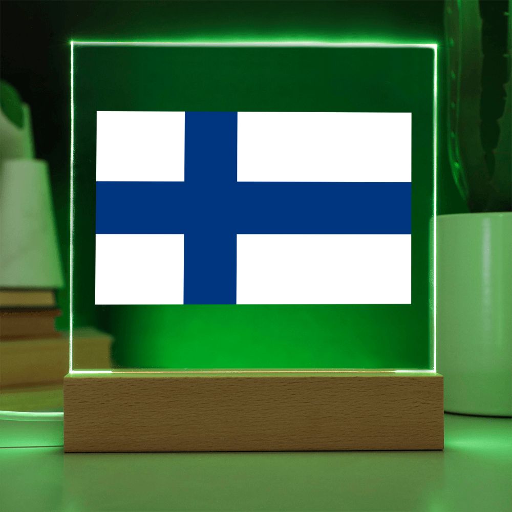 Finnish Flag - Square Acrylic Plaque
