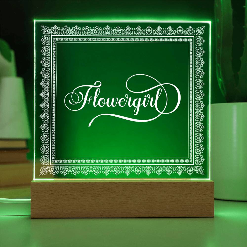 Flowergirl (White) - Square Acrylic Plaque
