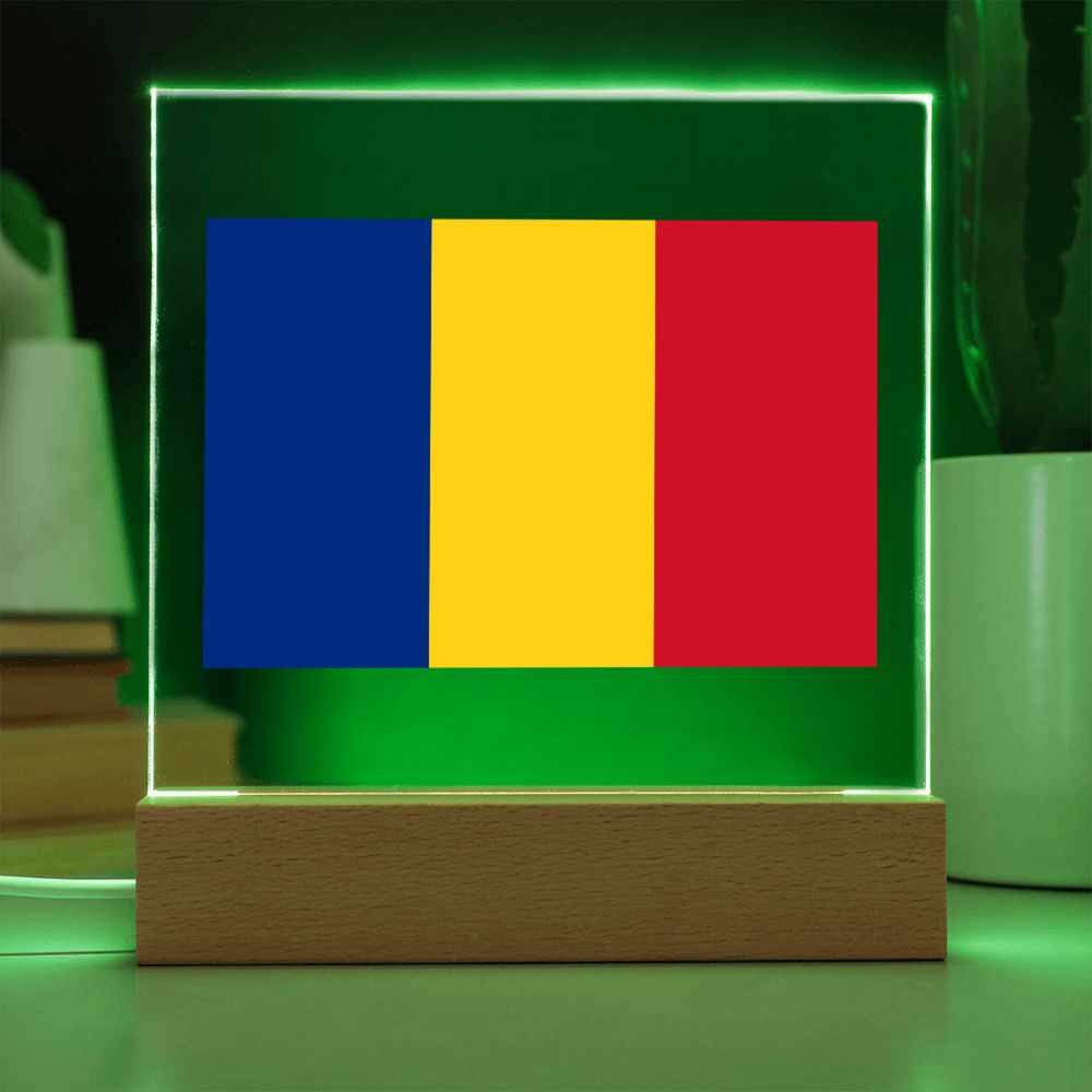 Romanian Flag - Square Acrylic Plaque