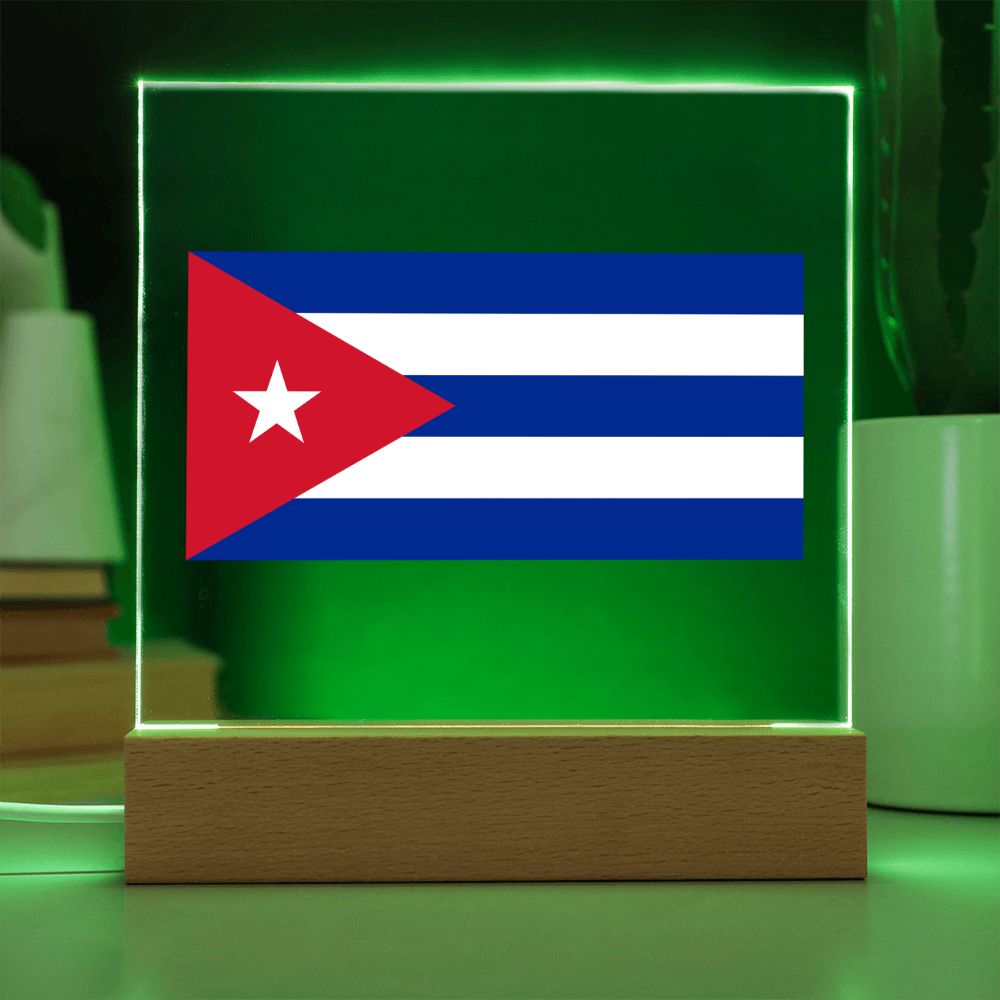 Cuban Flag - Square Acrylic Plaque