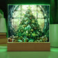 Christmas Stained Glass Design 023 - Square Acrylic Plaque