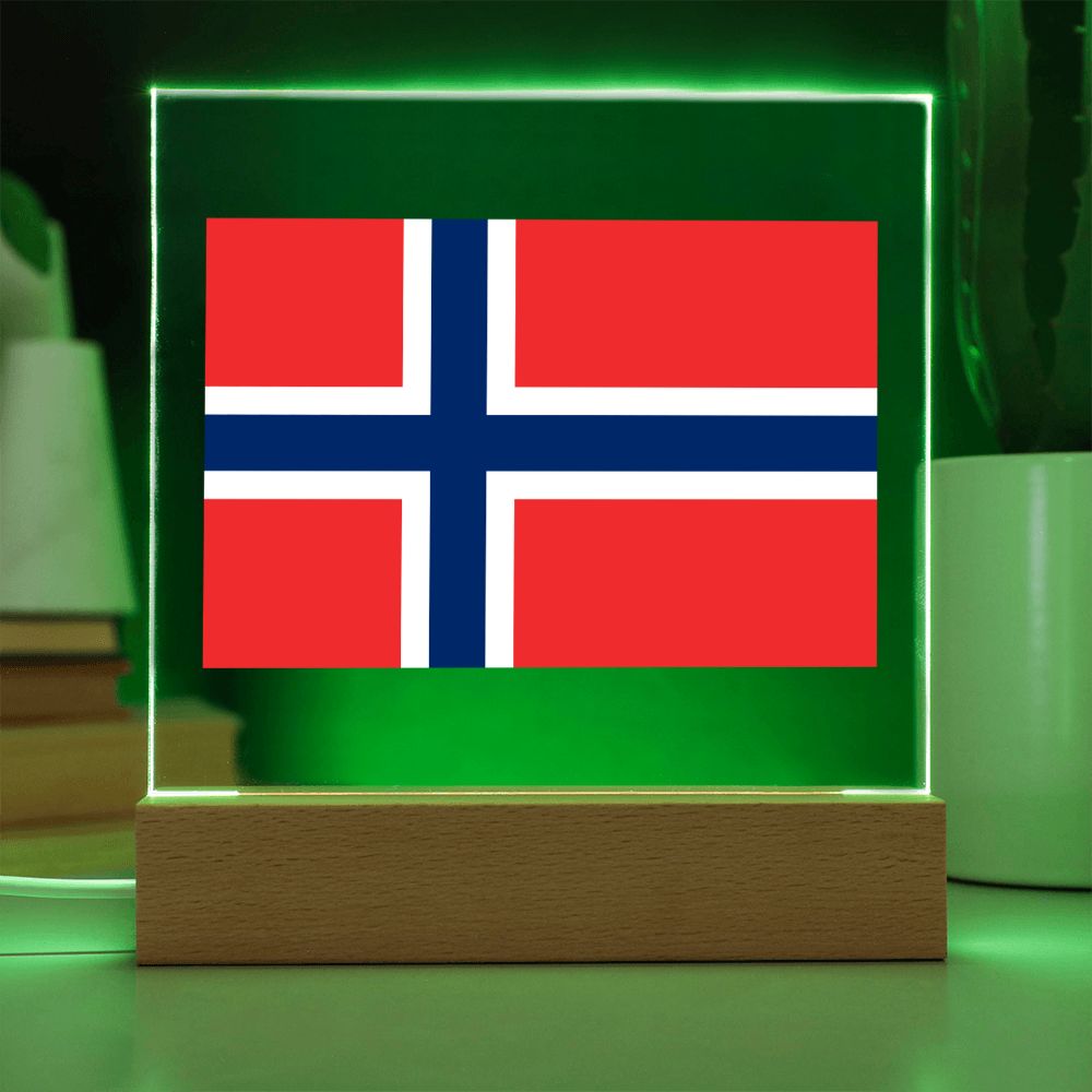 Norwegian Flag - Square Acrylic Plaque