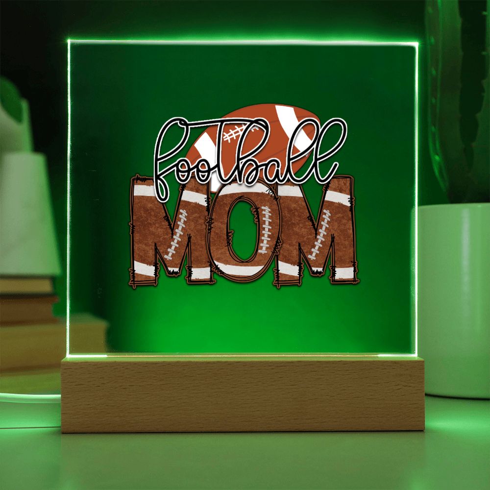 Football Mom v2 - Square Acrylic Plaque