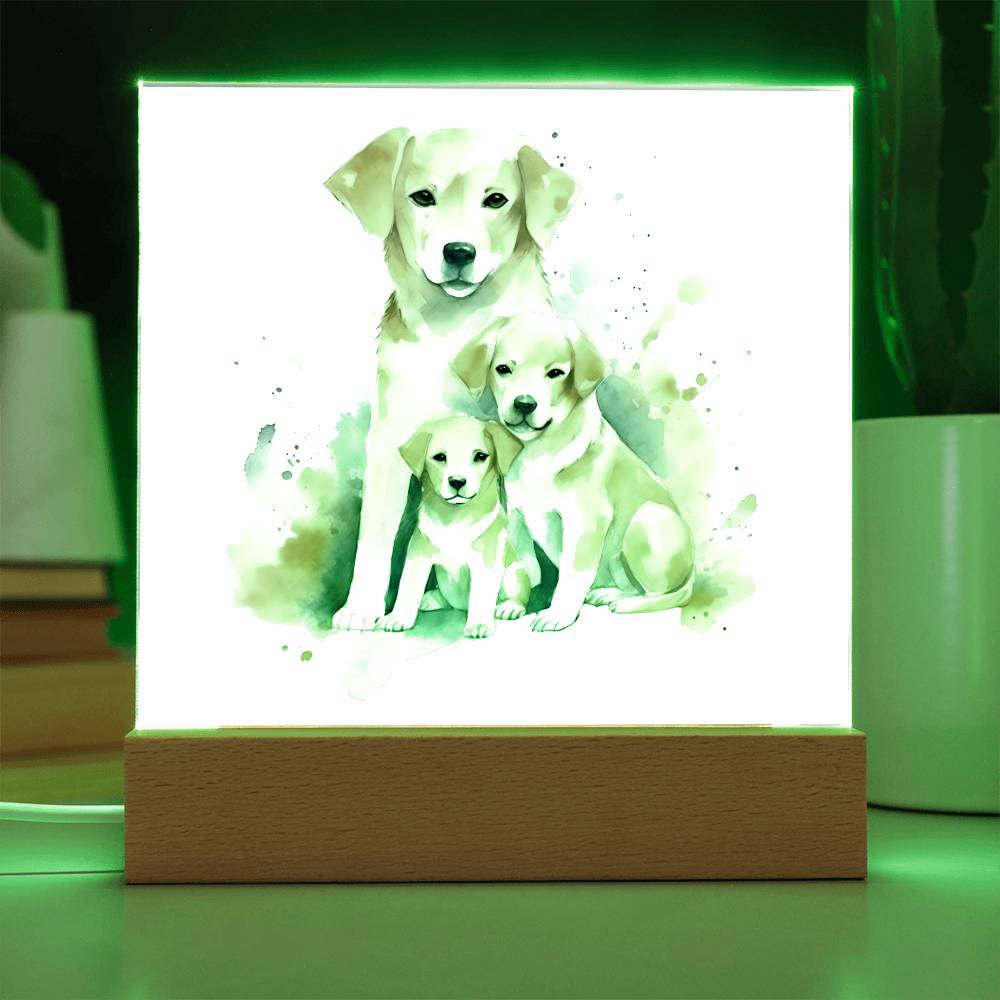 Dog Mom (Watercolor) 01 - Square Acrylic Plaque