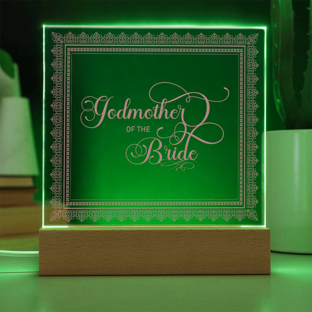 Godmother of the Bride (Rose) - Square Acrylic Plaque