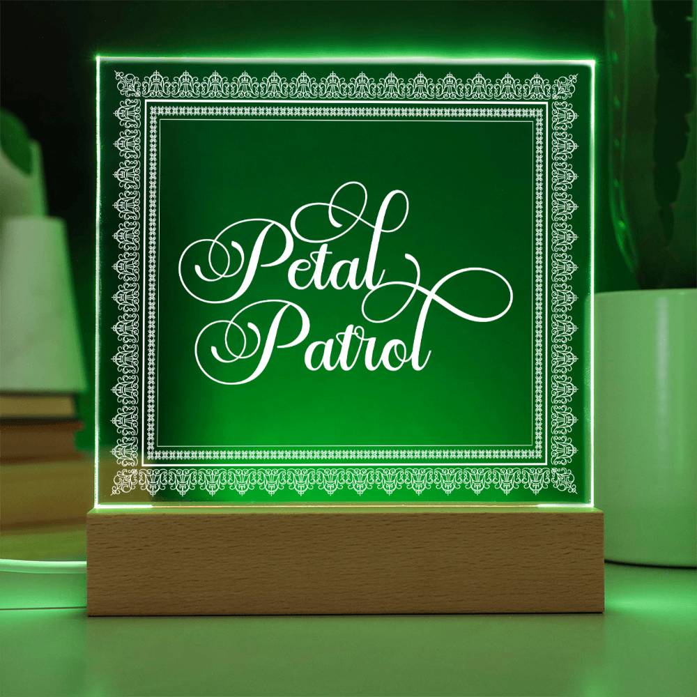 Petal Patrol (White) - Square Acrylic Plaque