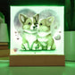 Cute Dogs In Love (Watercolor) 03 - Square Acrylic Plaque