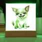 Chihuahua (Watercolor) 02 - Square Acrylic Plaque