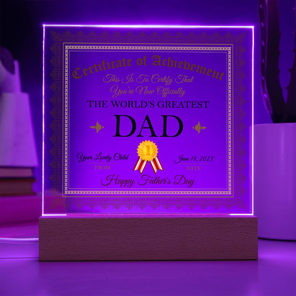 World's Greatest Dad - Square Acrylic Plaque