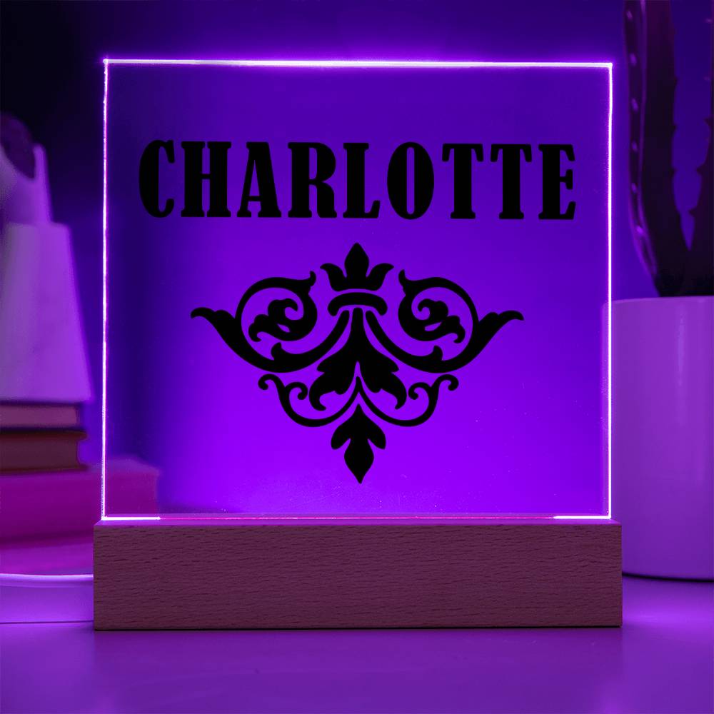 Charlotte v01 - Square Acrylic Plaque