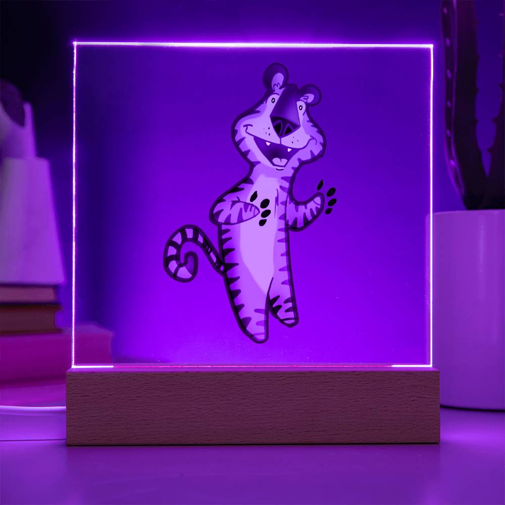Tiger 03 - LED Night Light Square Acrylic Plaque